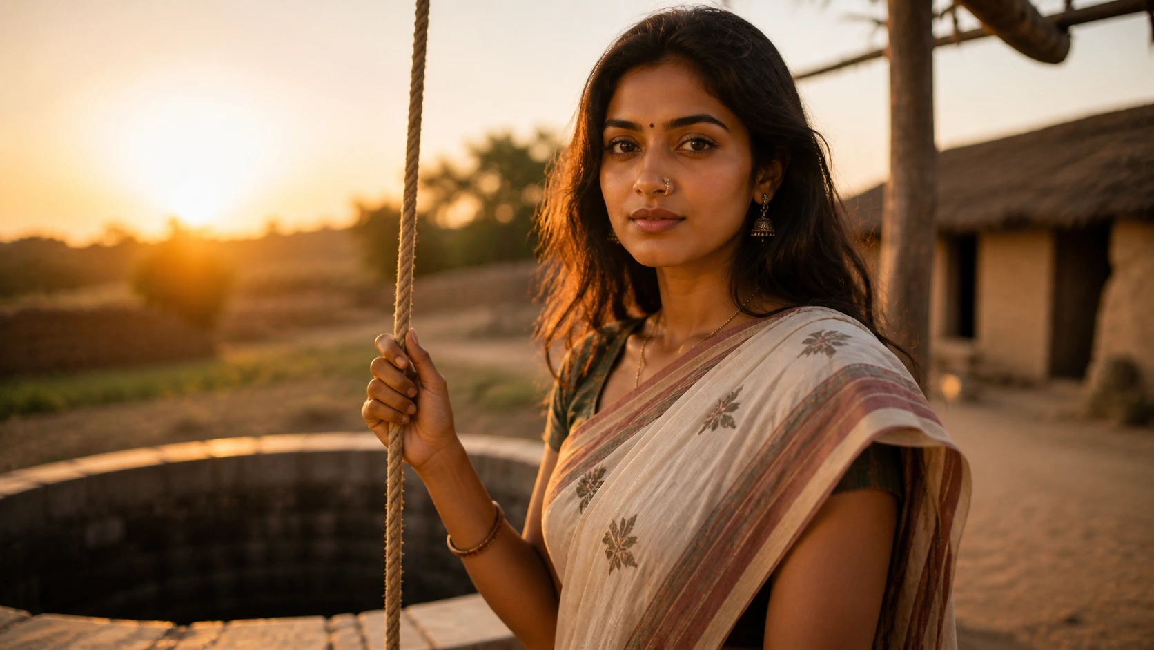 Indian village heritage beauty AI image prompt for women