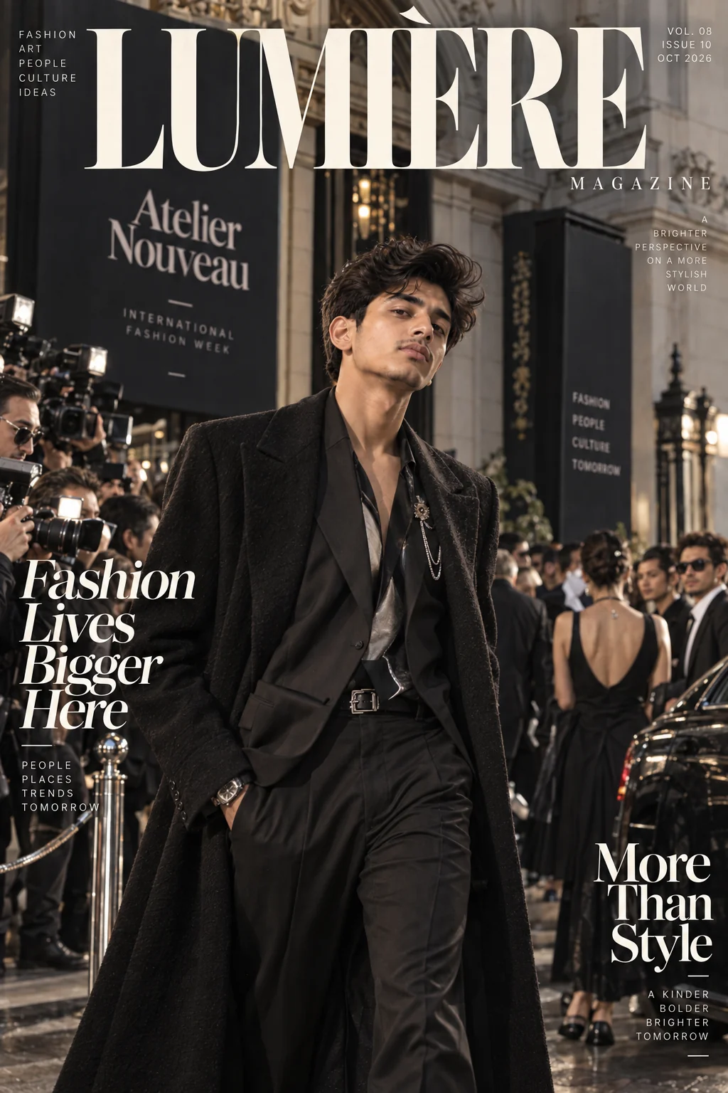 Fashion week inspired global editorial magazine cover