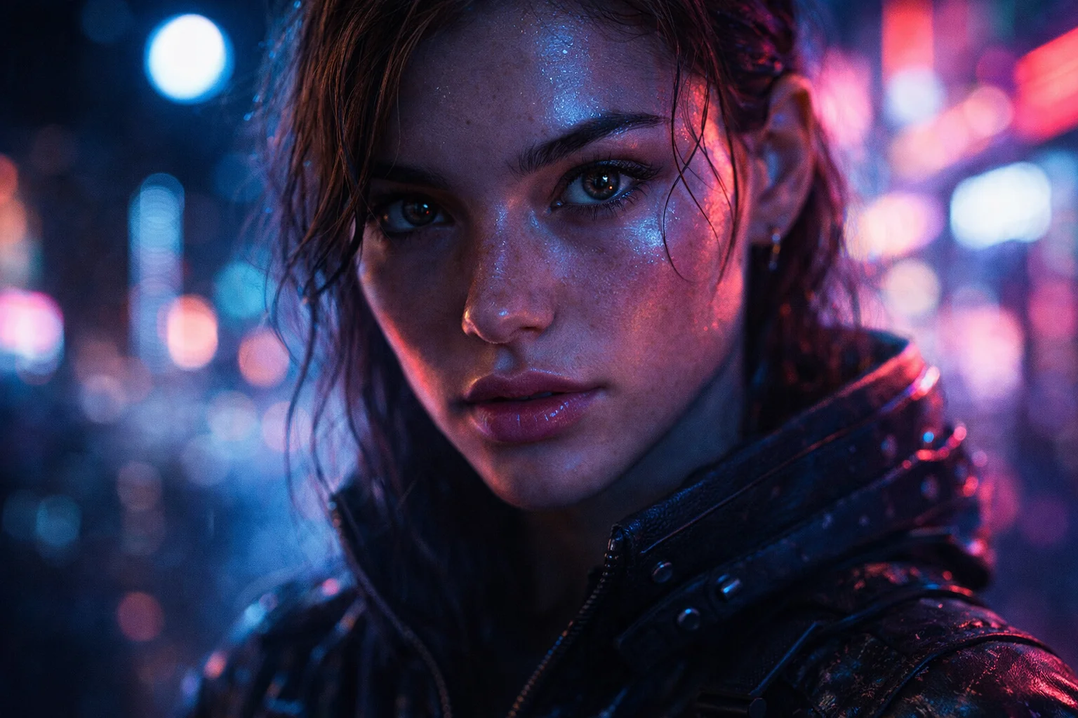 Cyberpunk neon portrait ultra realistic
