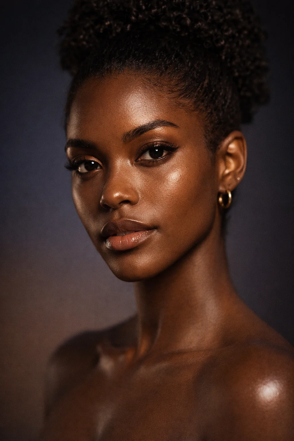 Dark skin beauty portrait hyper realistic