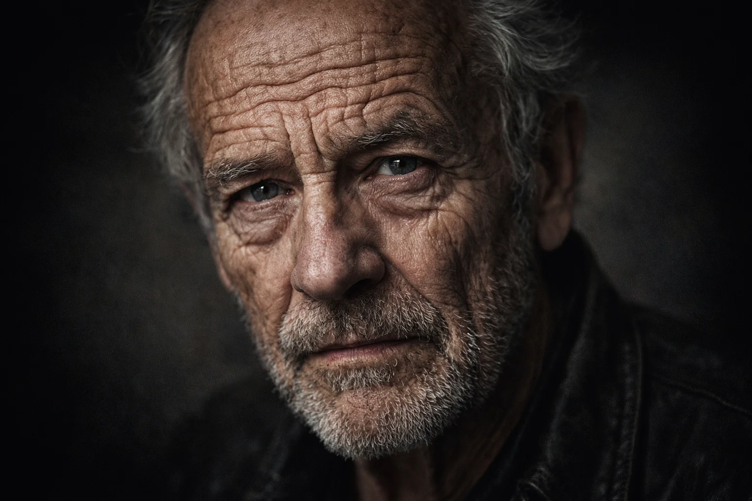 Elderly portrait deep wrinkles