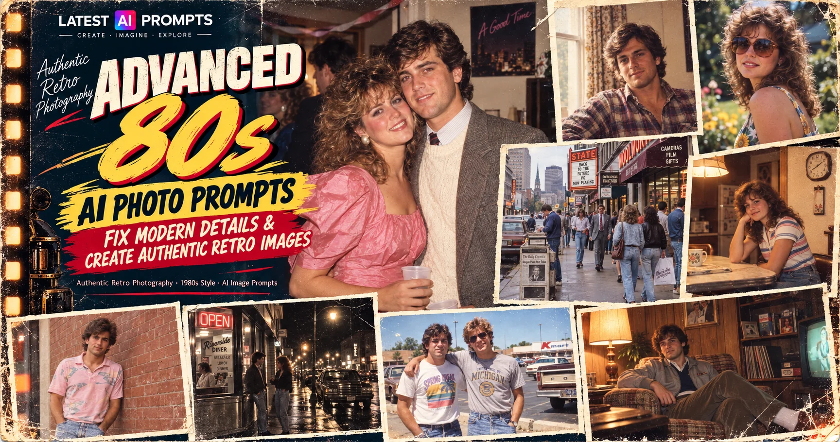 10 Advanced 80s AI Photo Prompts — Fix Modern Details & Create Authentic Retro Images