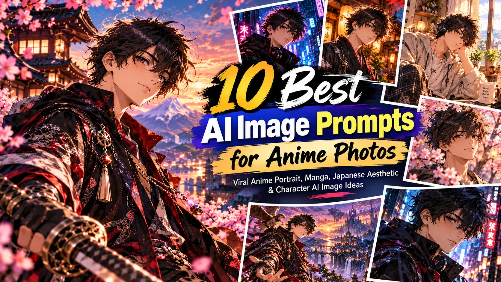 AI anime photo showing a stylish anime portrait with Japanese aesthetic and cinematic lighting
