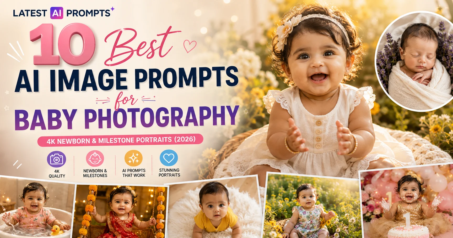 10 Best AI Image Prompts for Baby Photography — 4K Newborn and Milestone Portrait Styles