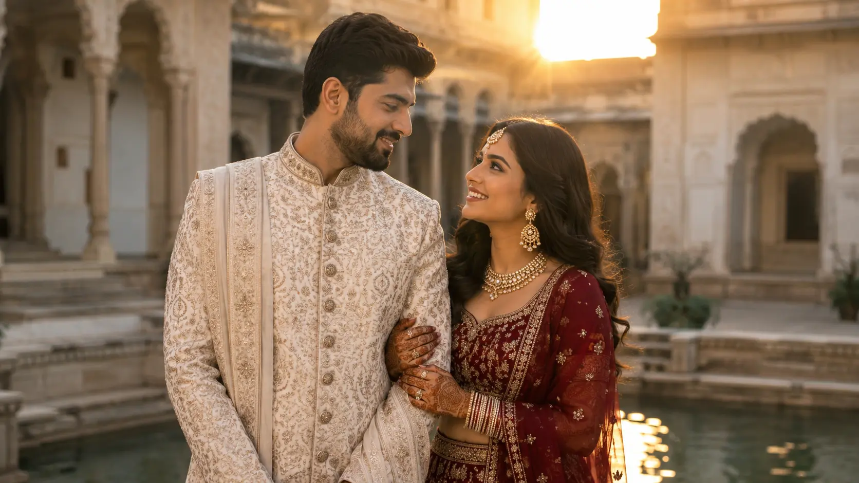 Royal engagement style AI image prompt for couples — 4K cinematic portrait