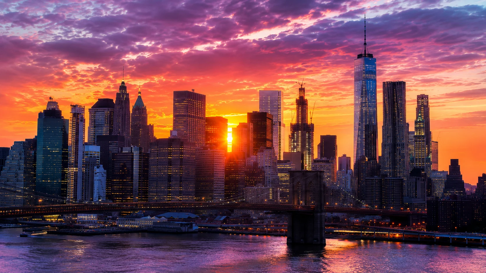City skyline sunset AI image prompt — 4K golden hour urban scene