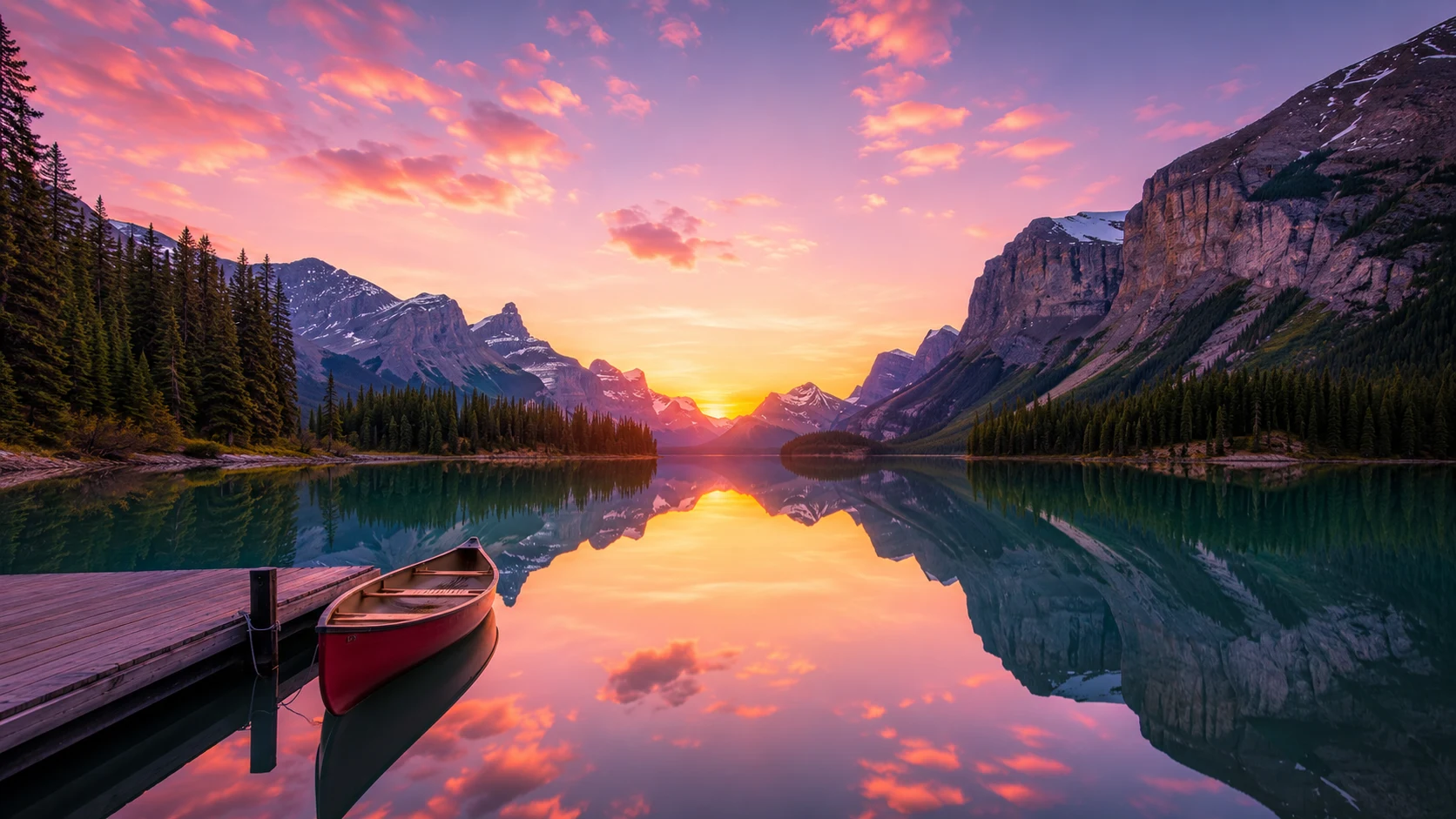 Serene lake reflection sunset AI image prompt — 4K golden hour scene