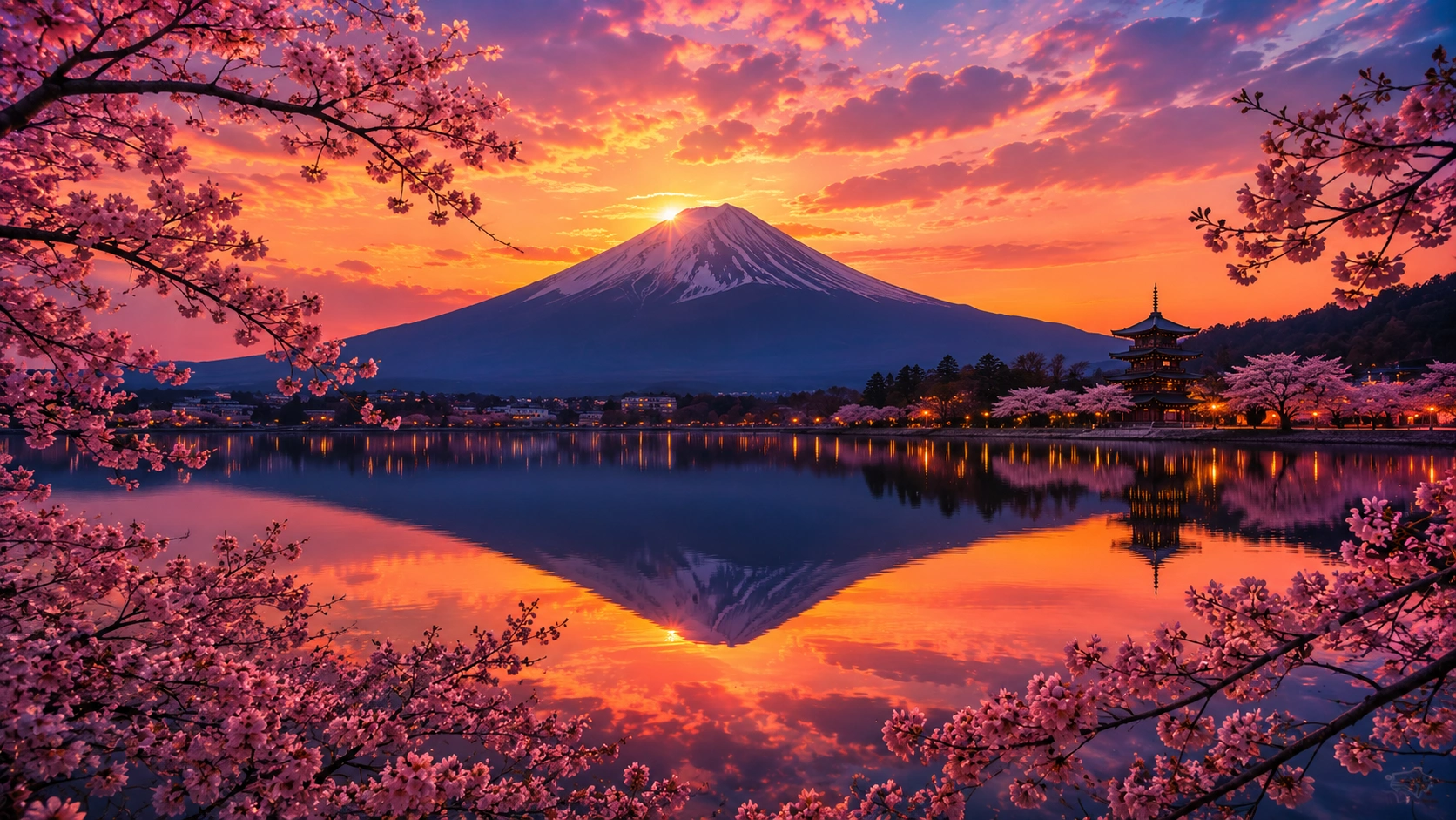Volcanic sunset AI image prompt — 4K golden hour dramatic scene