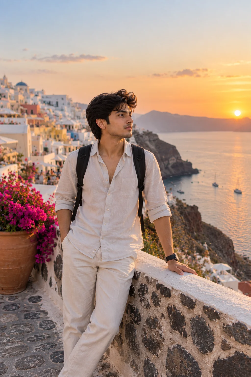 Dreamy travel destination AI photo with an Instagram aesthetic
