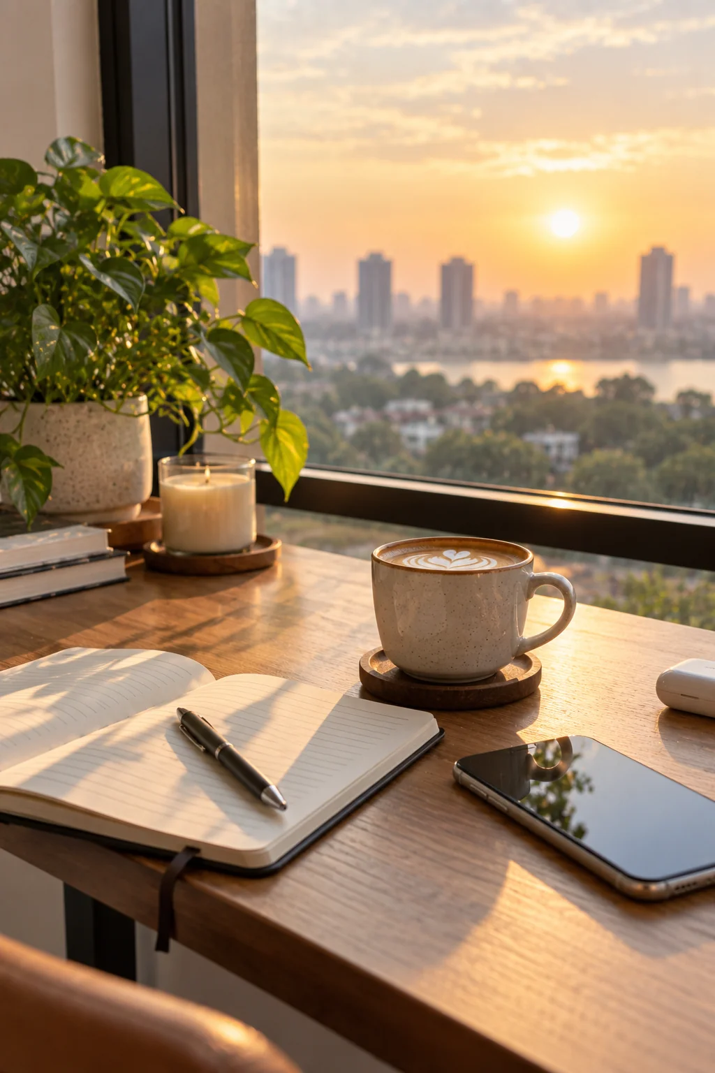 Minimalist coffee and lifestyle AI image for an aesthetic Instagram feed