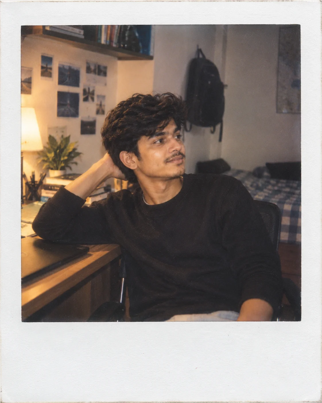 Nostalgic Polaroid-style AI portrait with soft colors and instant-film texture