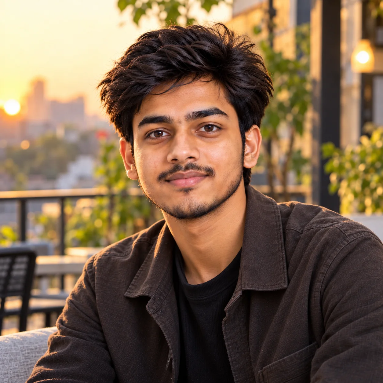 Authentic AI generated dating and social media profile portrait with natural expression