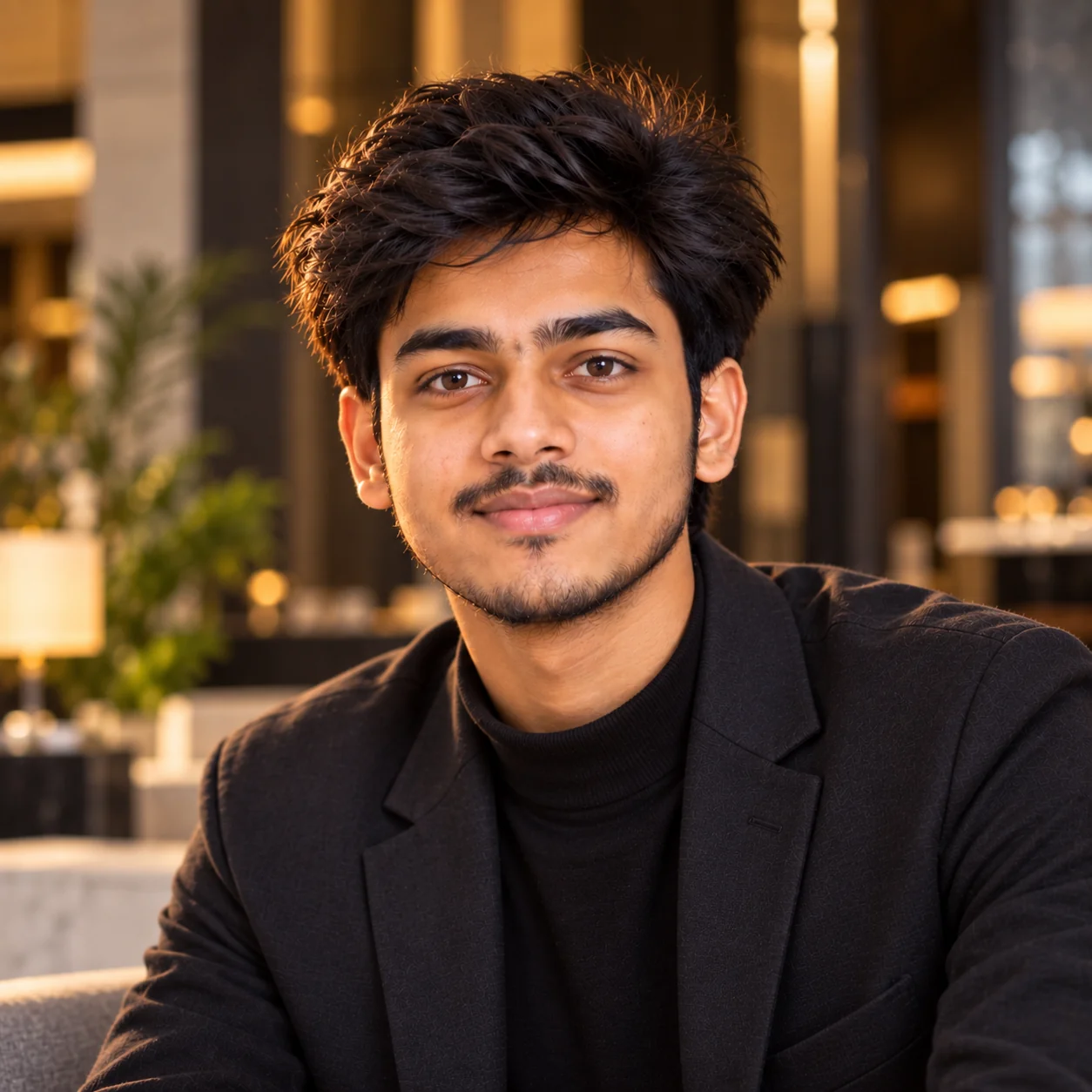 Premium luxury editorial AI profile picture with sophisticated portrait lighting