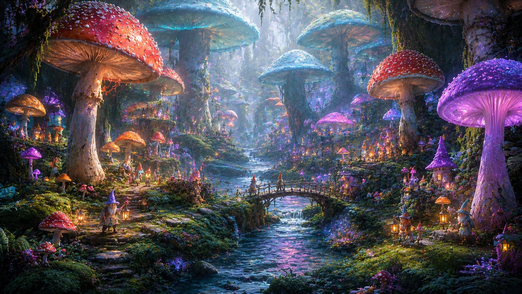 Mushroom forest AI fantasy art prompt — 4K fungal realm scene