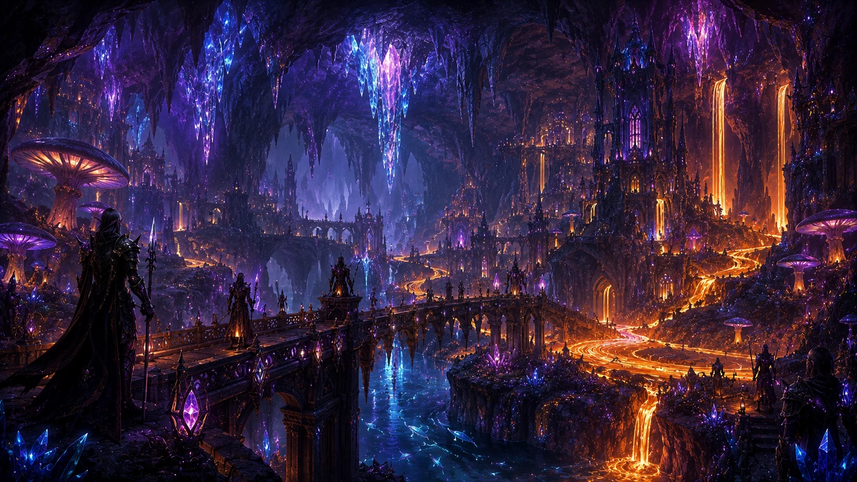 Underworld kingdom AI fantasy art prompt — 4K dark realm scene