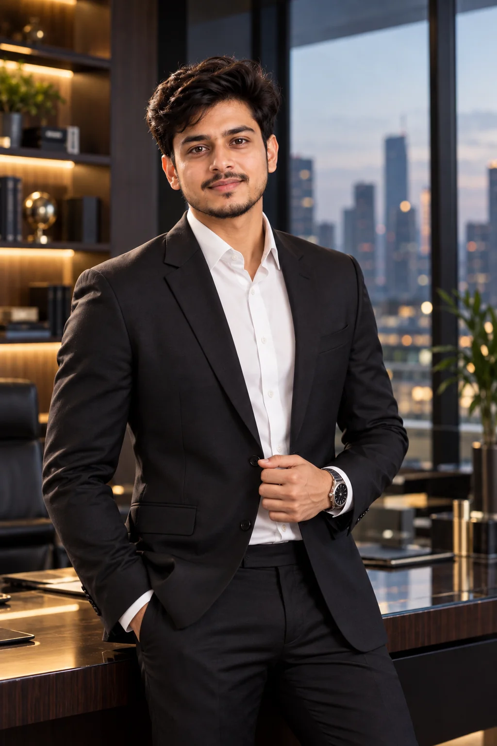 Luxury business executive portrait of a professional man created with AI