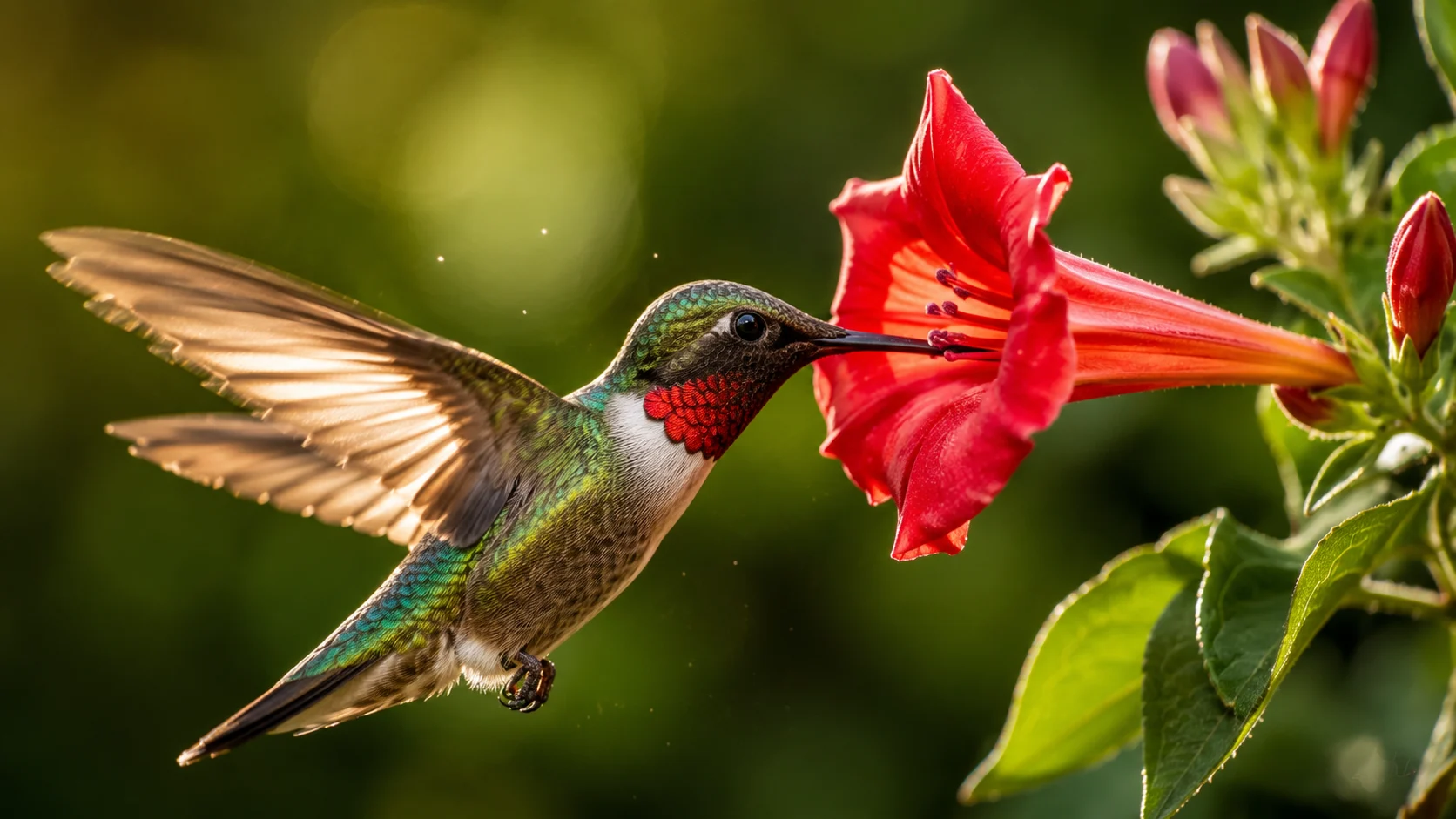Hummingbird in flight AI nature photography prompt — 4K bird scene