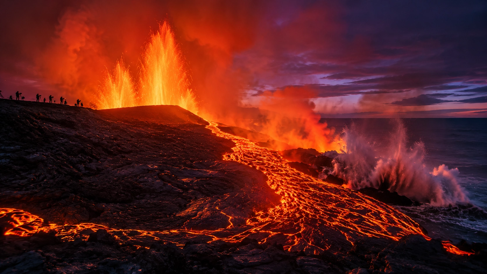 Volcano eruption lava flow AI nature photography prompt — 4K volcanic scene