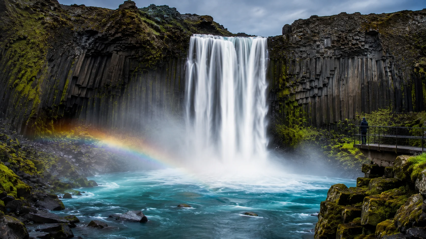 Powerful waterfall mist AI nature photography prompt — 4K waterfall scene
