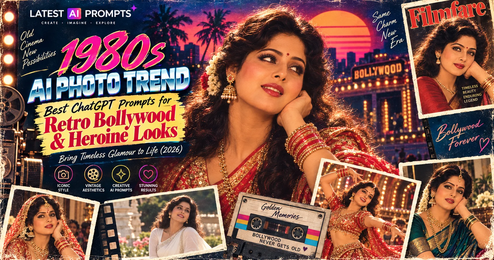 ChatGPT Prompts for Retro Bollywood Heroine Look