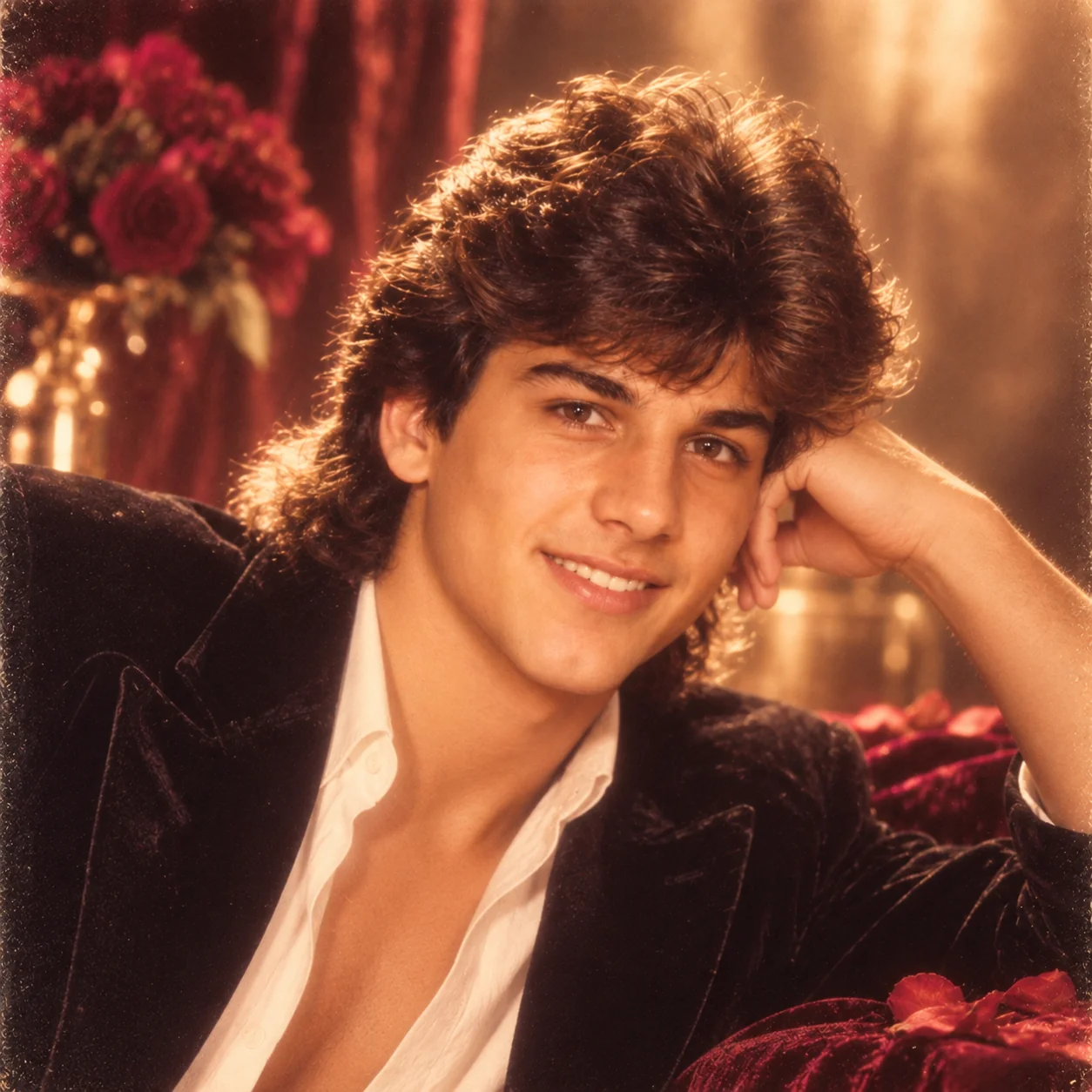 Hollywood glamour ChatGPT 80s photo filter result — most aesthetic Vogue magazine retro style