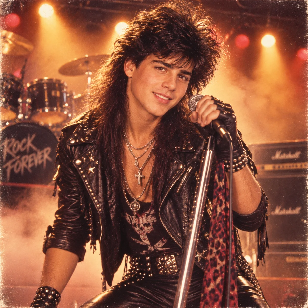 Rock star promo ChatGPT 80s Instagram trend — most entertaining glam metal band photo style